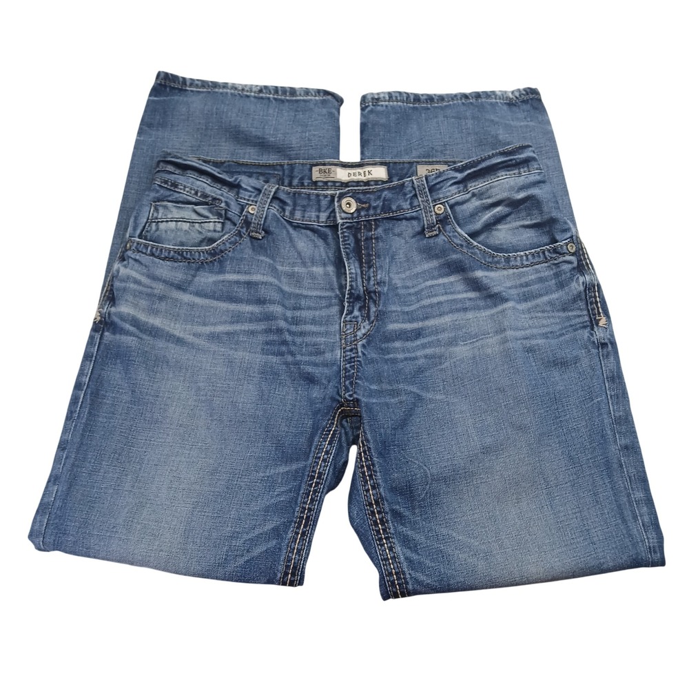 BKE Derek Mens Straight Leg Jeans 36R Medium Wash Denim Blue ABM12077